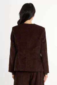 Veste Femme Velours Côtelé Gina – Brown | Centre Commercial