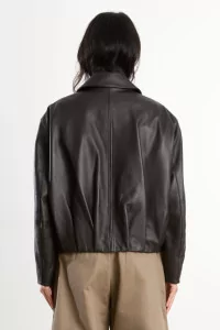 Lamb Leather Edge Jacket – Dark Brown | Centre Commercial