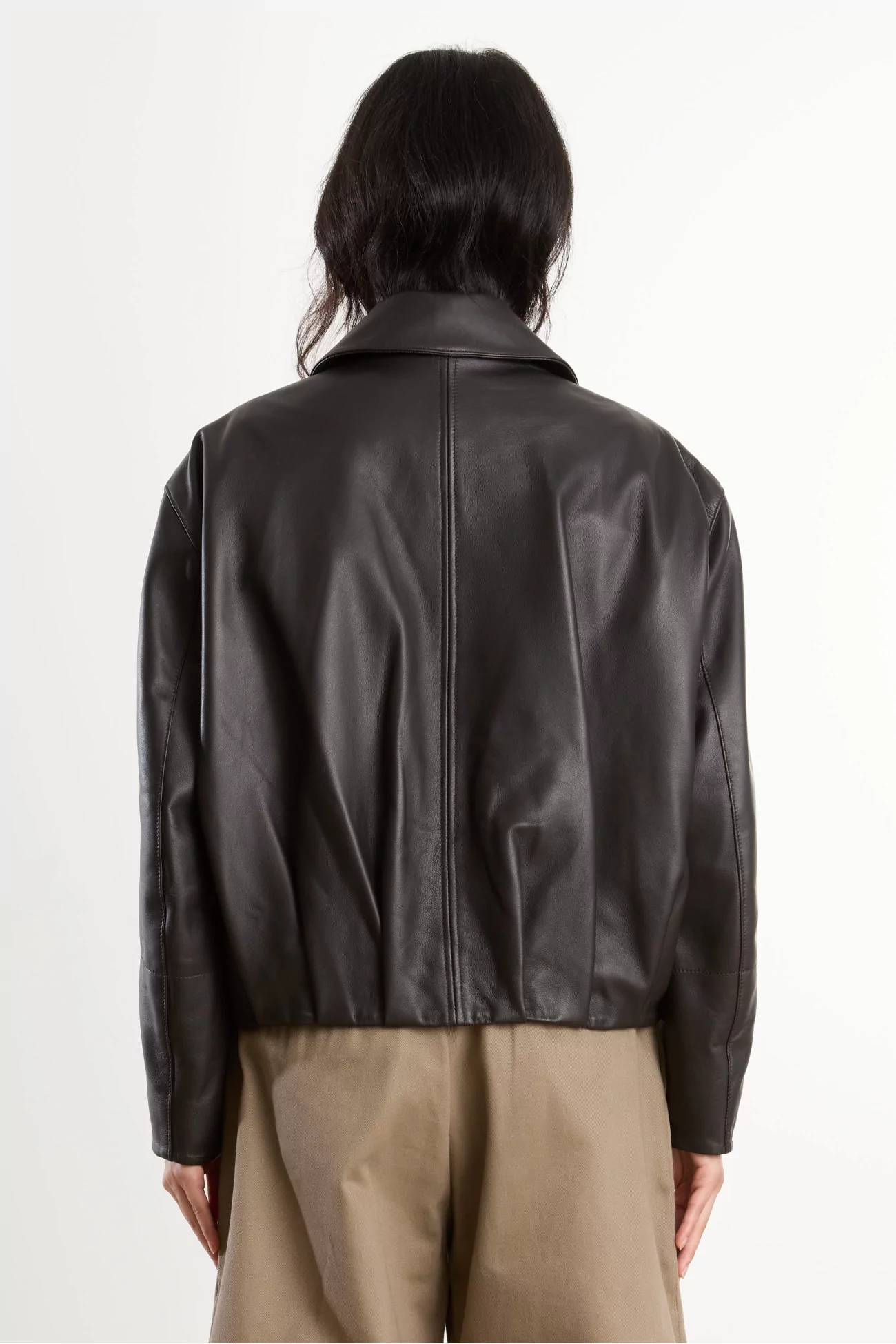 Veste Femme Cuir d'Agneau Edge – Dark Brown | Centre Commercial