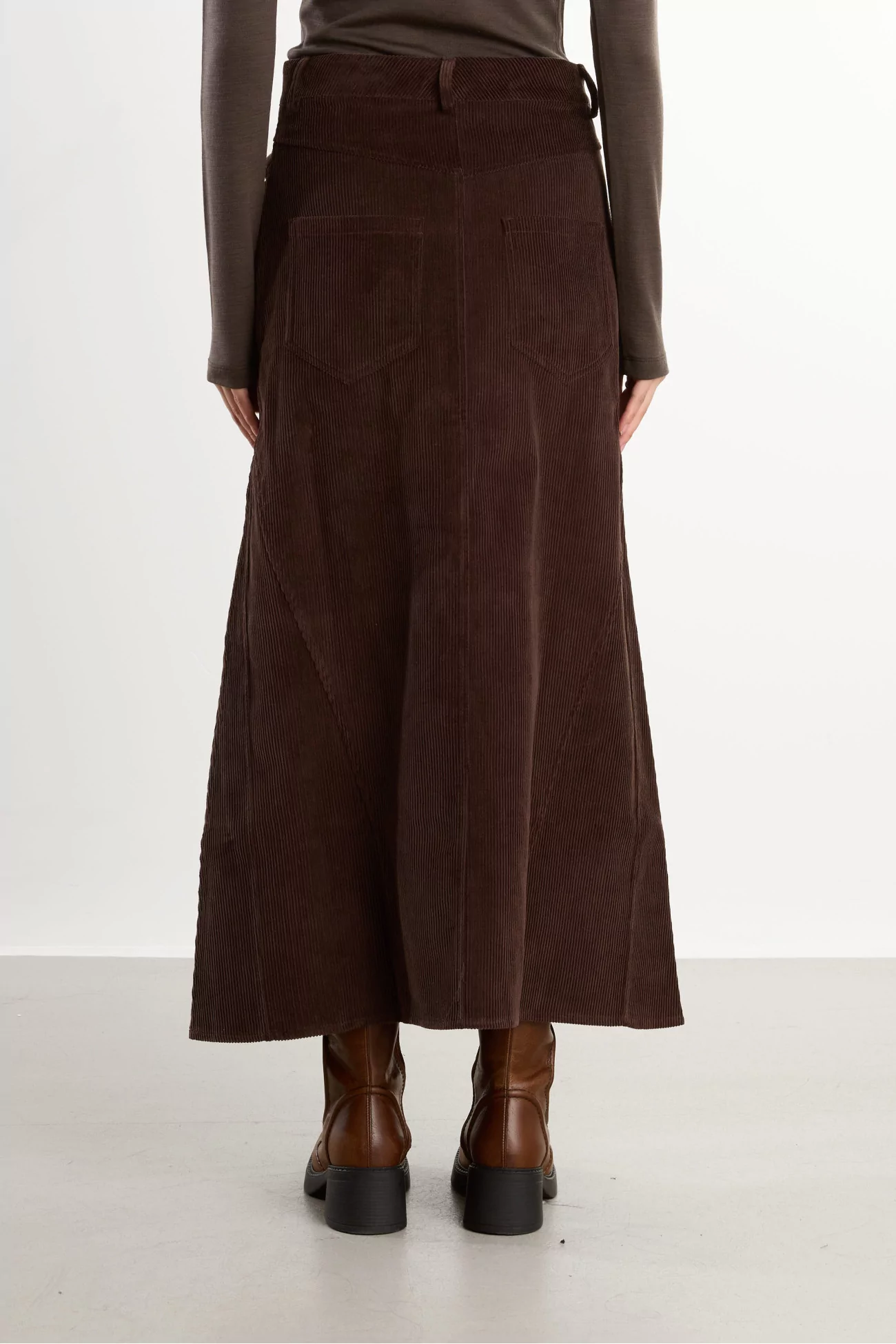Cotton Corduroy Nella Skirt – Brown | Centre Commercial