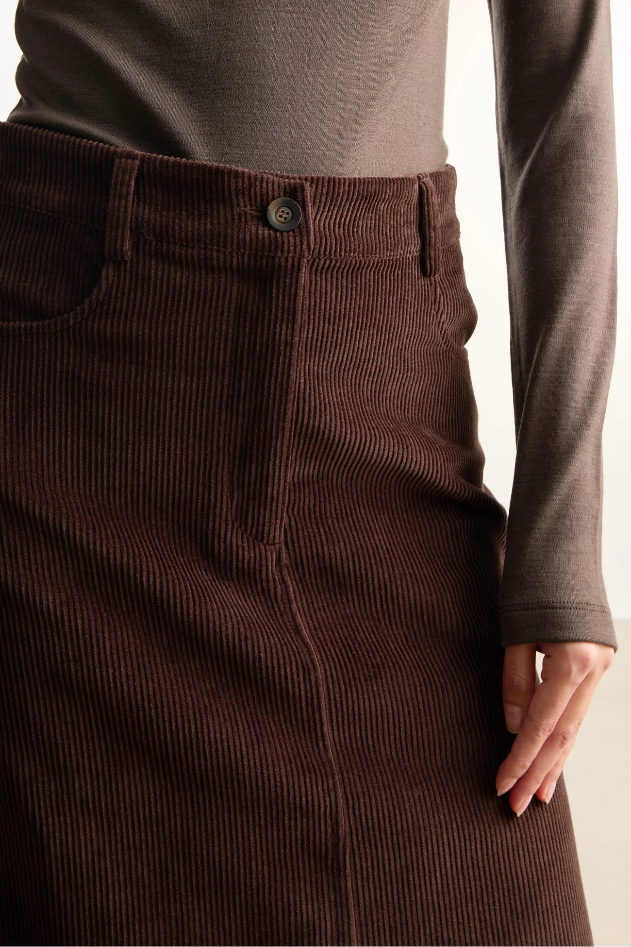 Cotton Corduroy Nella Skirt – Brown | Centre Commercial