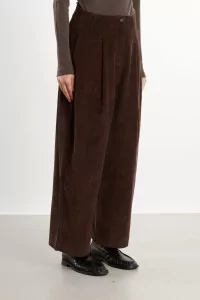 Pantalon Femme Velours Côtelé Foam – Brown | Centre Commercial