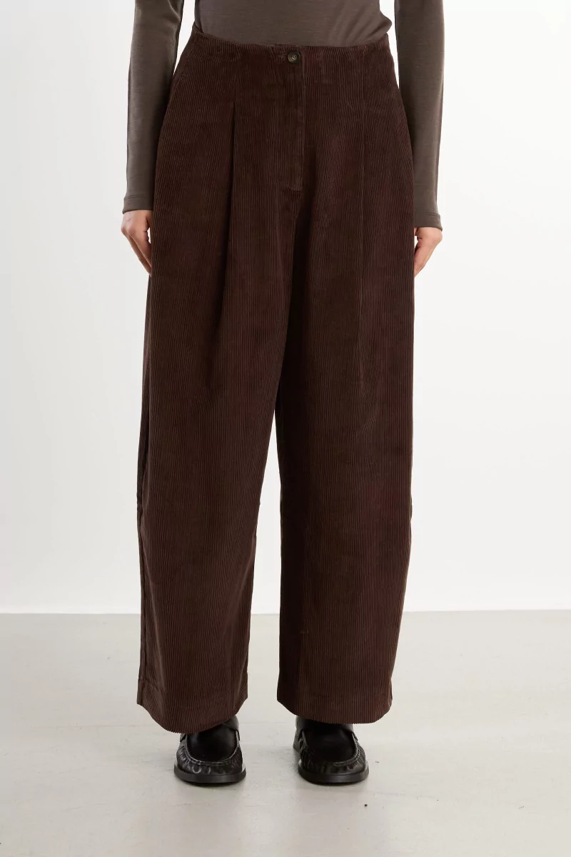 Pantalon Femme Velours Côtelé Foam – Brown | Centre Commercial