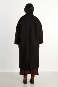 Oversized Wool Cedar Coat – Black | Centre Commercial