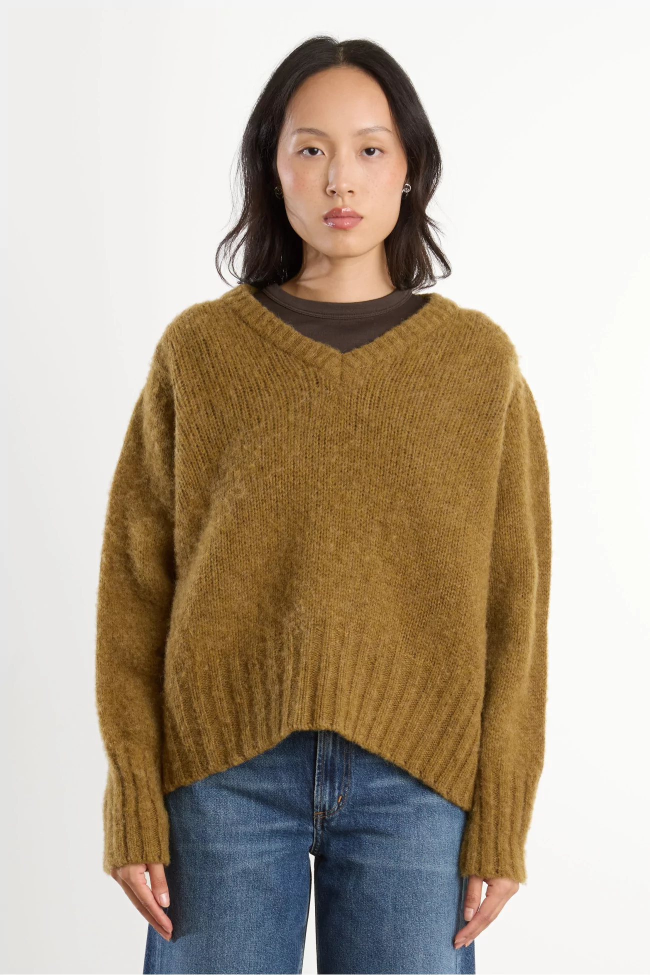 Pull Femme Laine Shetland Col V Queen Of The Night – Herbal Crush | Centre Commercial