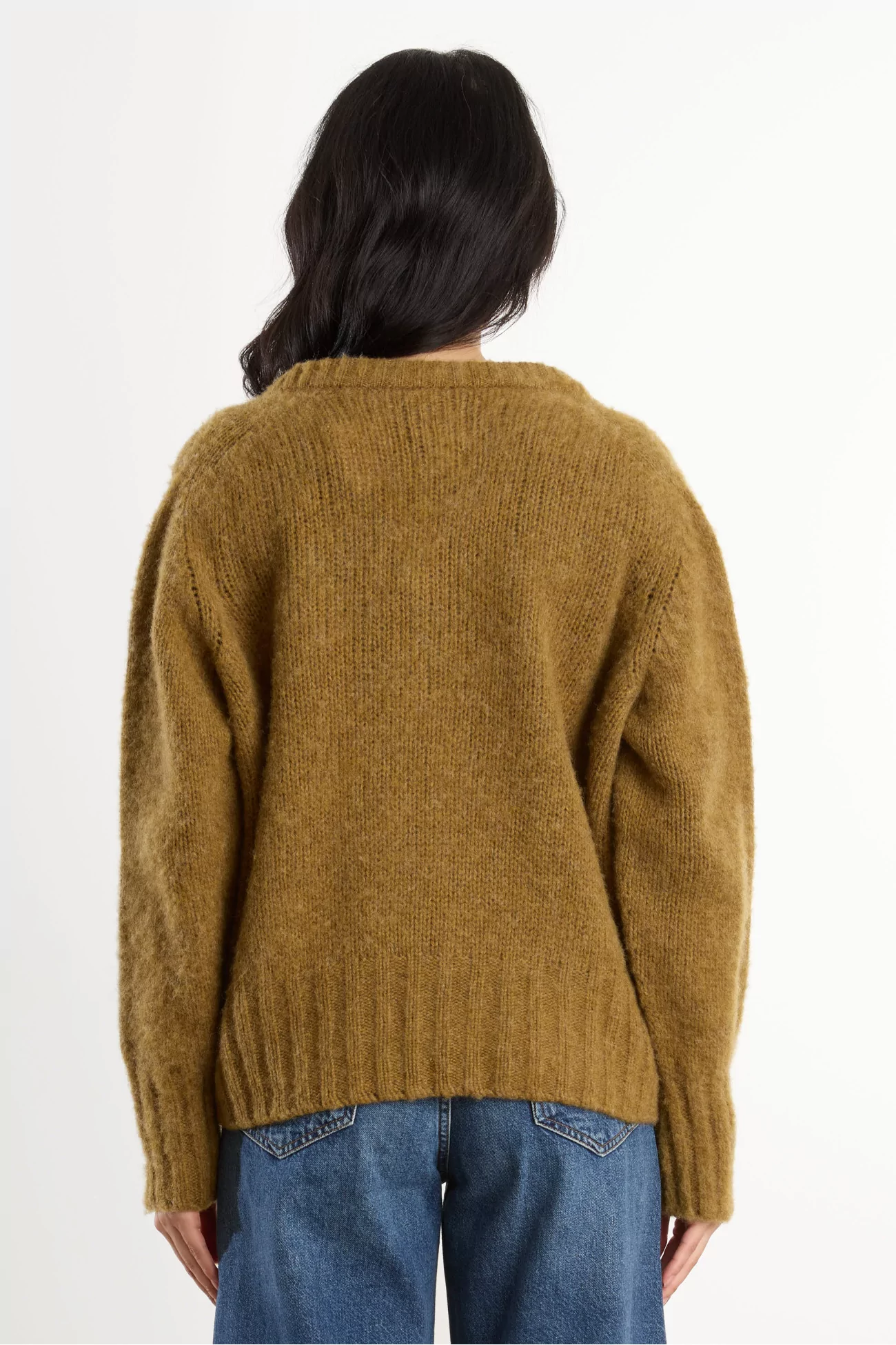 Shetland Wool V-Neck Queen Of The Night Sweater – Herbal Crush | Centre Commercial