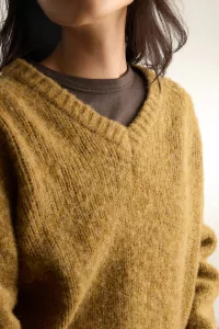 Pull Femme Laine Shetland Col V Queen Of The Night – Herbal Crush | Centre Commercial