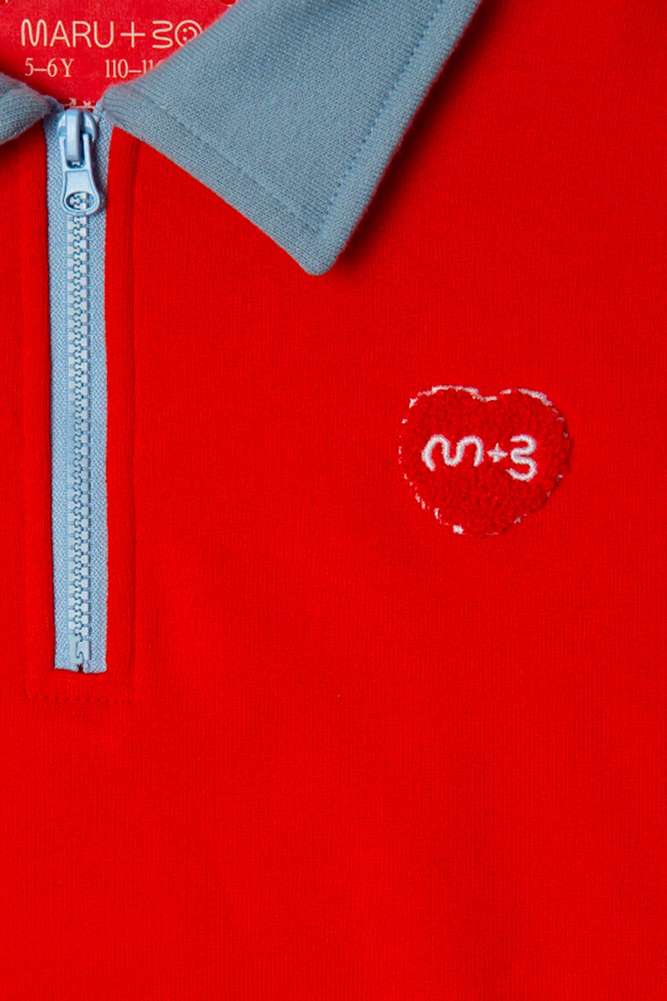 Kids Cotton Polo Sweatshirt Maru+Bo – Jasper Red | Centre Commercial