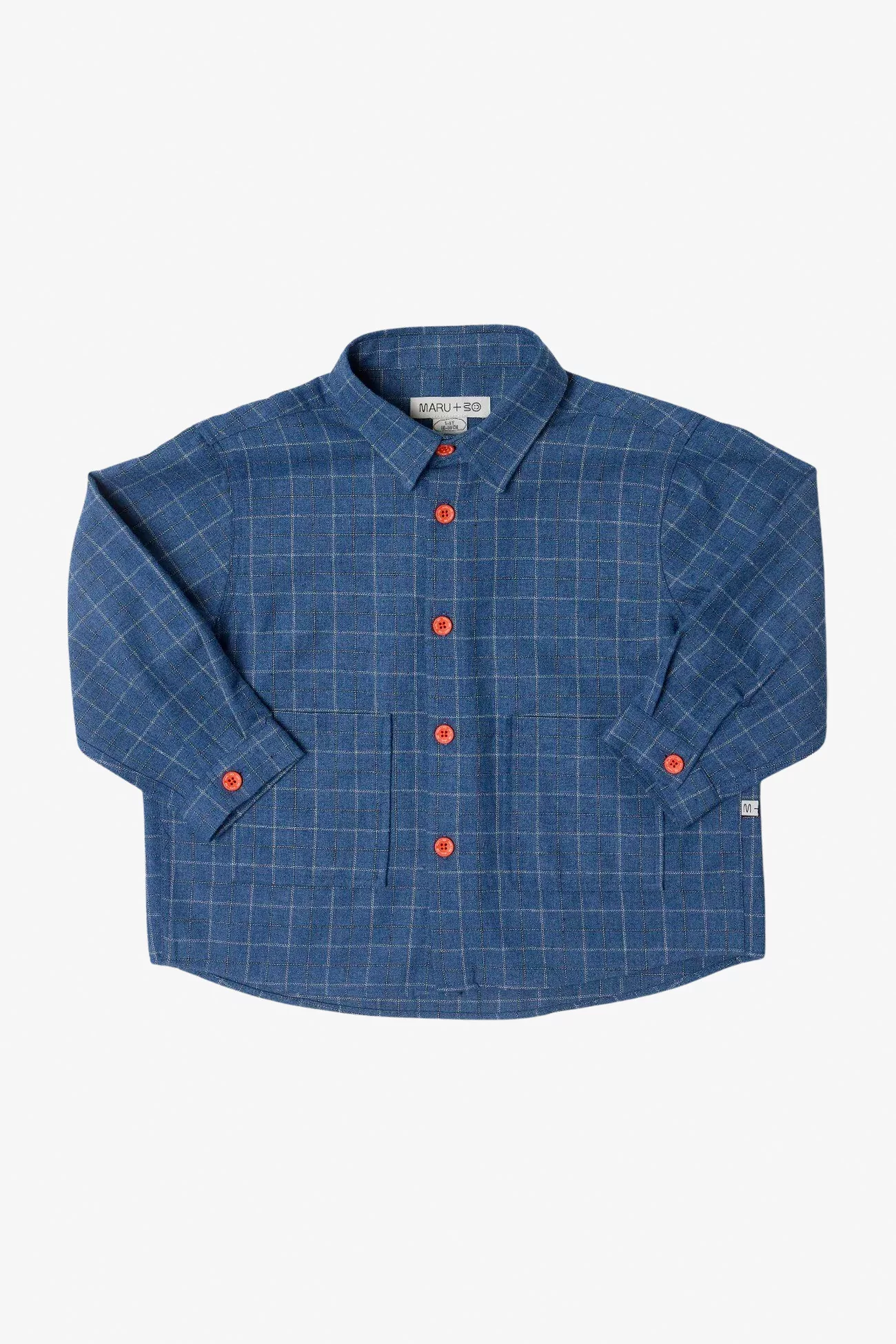 Chemise Carreaux Enfant à Poches Maru+Bo – Light Blue | Centre Commercial