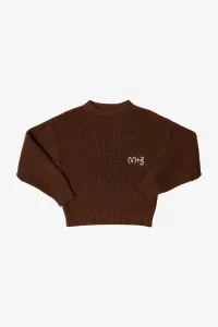 Kids Cotton Embroidered Logo Sweater Maru+Bo – Sepia Brown | Centre Commercial