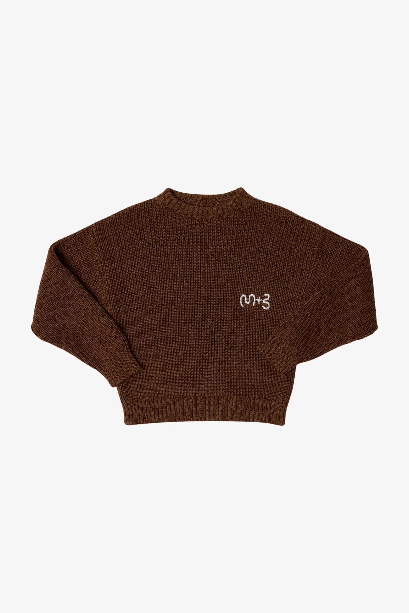 Pull Enfant Coton Logo Brodé Maru+Bo – Sepia Brown | Centre Commercial