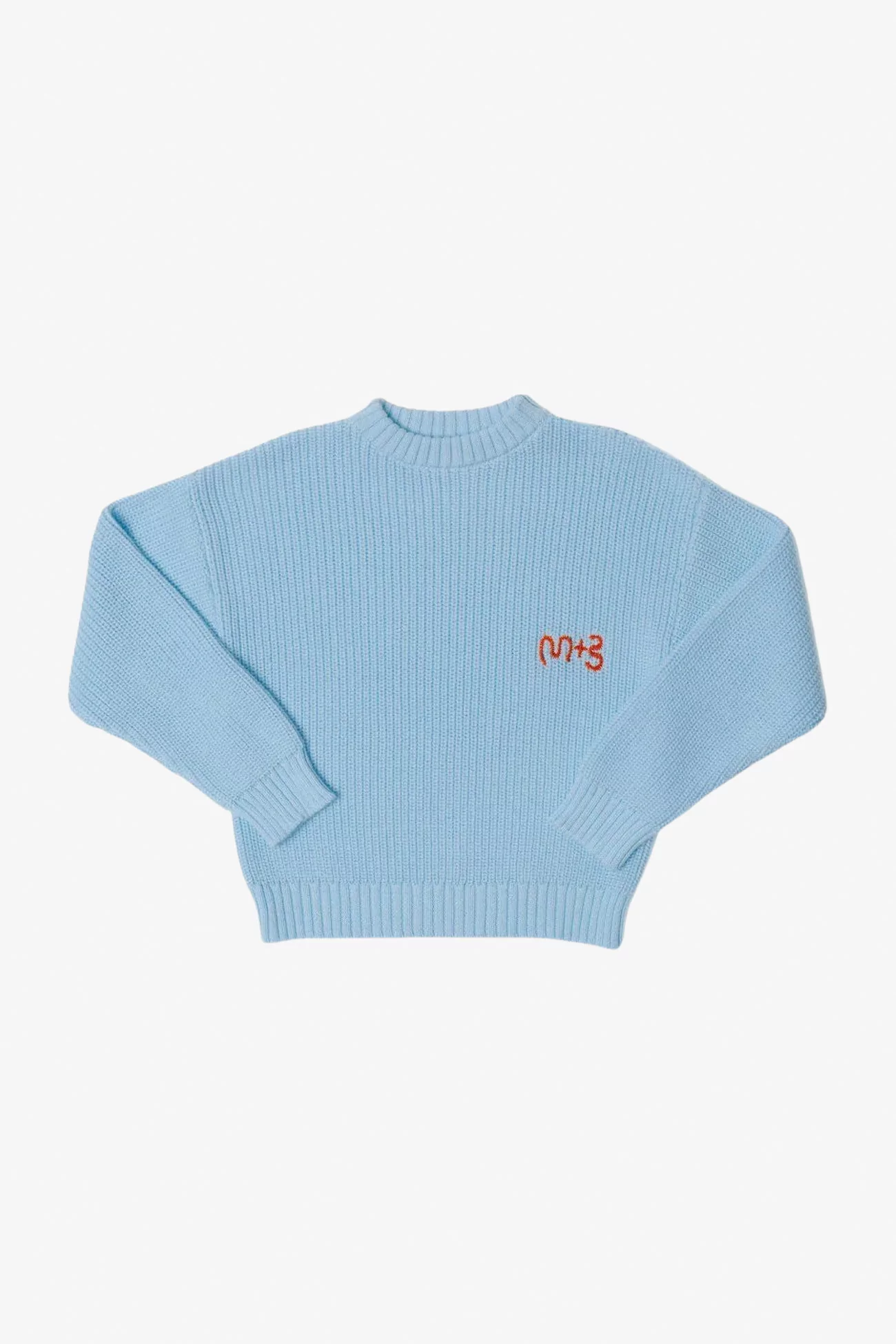 Pull Enfant Coton Logo Brodé Maru+Bo – Salvia Blue | Centre Commercial