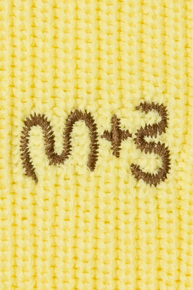 Pull Enfant Coton Logo Brodé Maru+Bo – Pale Lemon Yellow | Centre Commercial