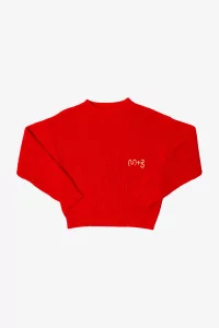 Kids Cotton Embroidered Logo Sweater Maru+Bo – Jasper Red | Centre Commercial