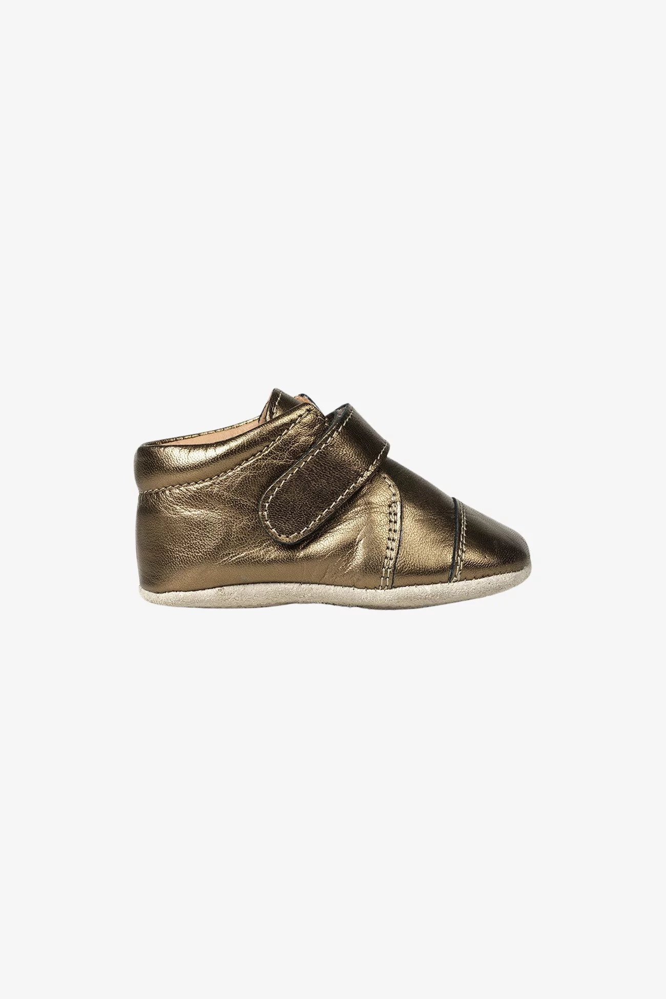 Chaussons Bébé Cuir Velcro – Old Gold | Centre Commercial