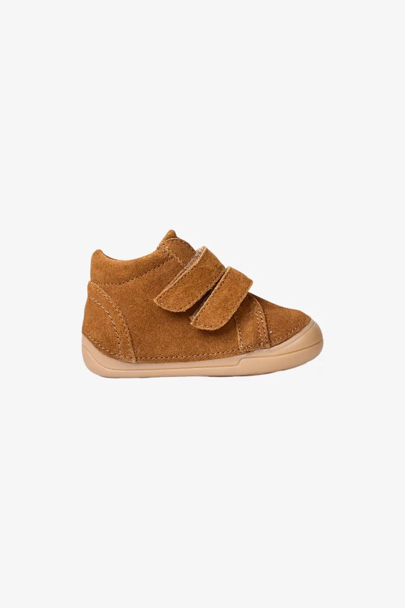 Botillons Bébé Cuir Mini Bootie Velcro – Chesnut Suede | Centre Commercial