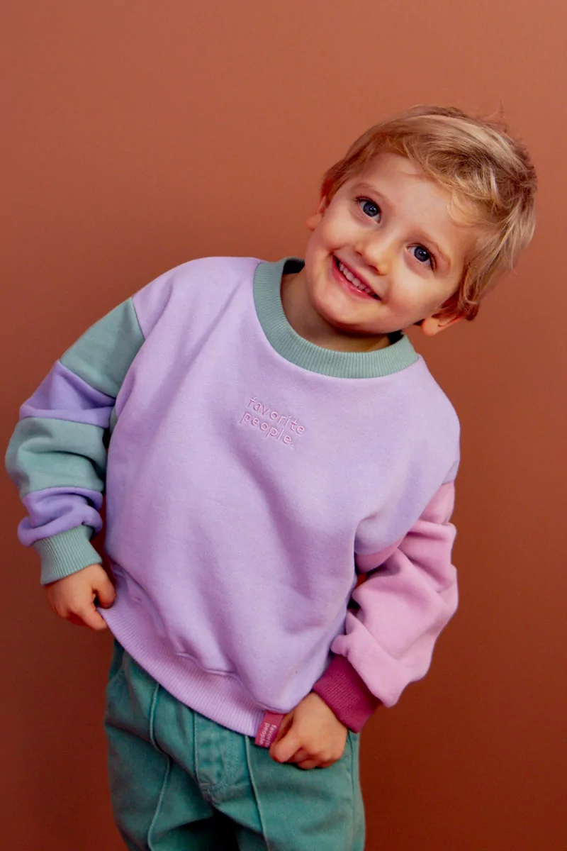 Sweat Enfant Coton Bio Mixtape – Violet | Centre Commercial