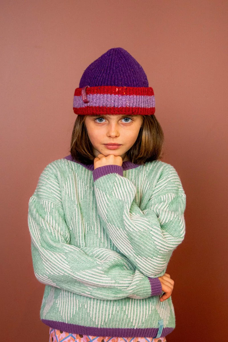 Bonnet Enfant Laine Marketplace – Violet | Centre Commercial