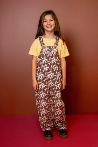 Kids Cotton Picnic Overalls – Brown | Centre Commercial