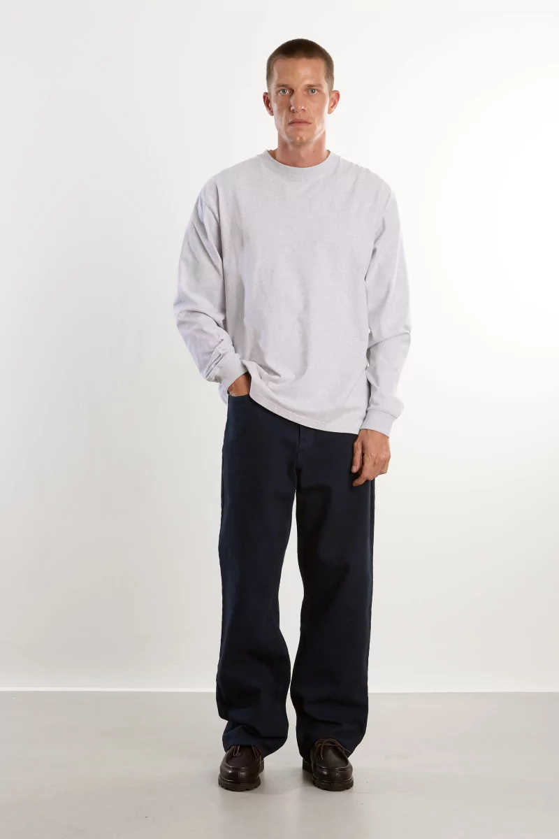 Men's Organic Cotton Long Sleeve T-shirt - Heather Gray | Centre Commercial