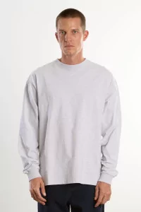 T-shirt Manches Longues Homme Coton Bio - Heather Gray | Centre Commercial