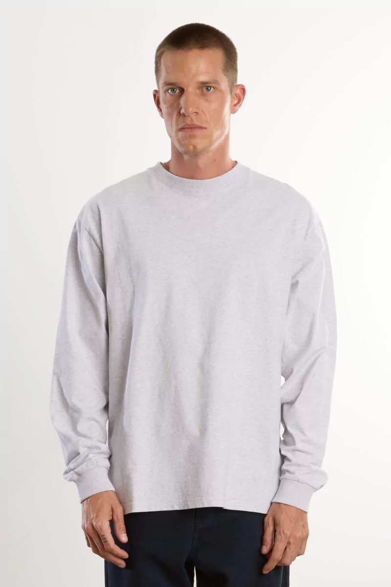 Men's Organic Cotton Long Sleeve T-shirt - Heather Gray | Centre Commercial