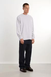 T-shirt Manches Longues Homme Coton Bio - Heather Gray | Centre Commercial