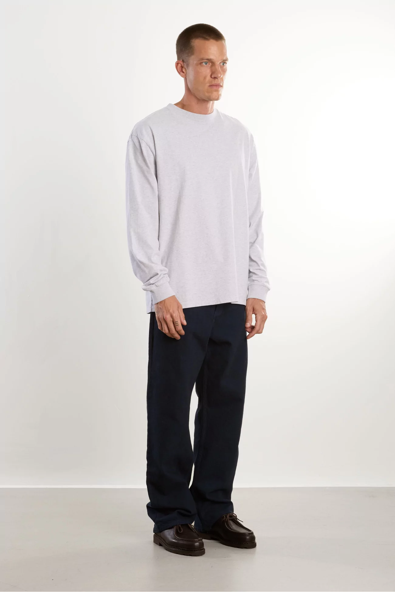 Men's Organic Cotton Long Sleeve T-shirt - Heather Gray | Centre Commercial