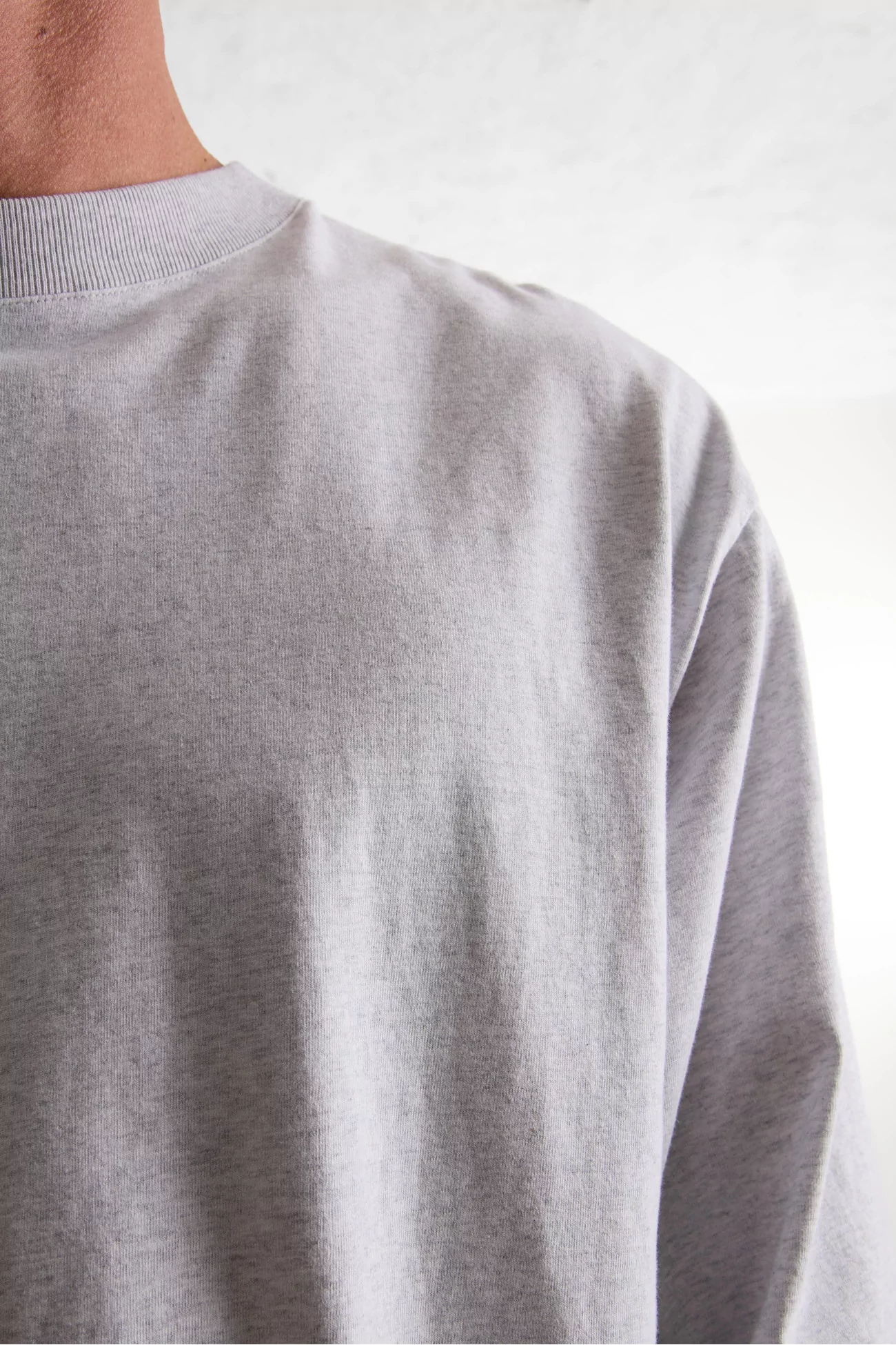 T-shirt Manches Longues Homme Coton Bio - Heather Gray | Centre Commercial
