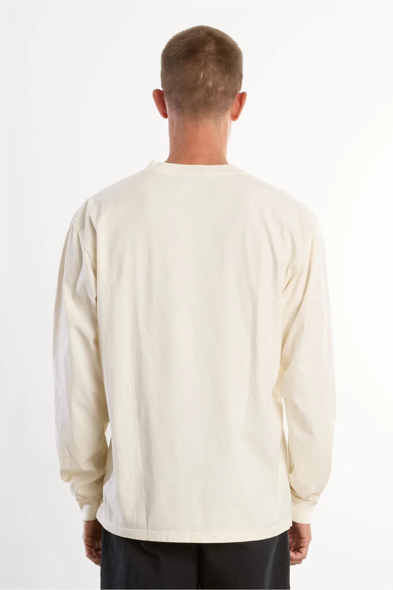 T-shirt Manches Longues Homme Coton Bio Regular Fit - Cannoli Cream | Centre Commercial