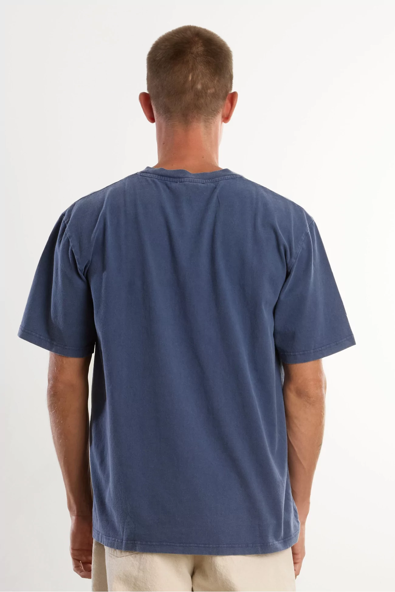 T-shirt Homme Coton Bio Regular Fit - Washed Dark Navy | Centre Commercial