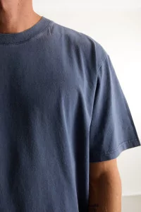 T-shirt Homme Coton Bio Regular Fit - Washed Dark Navy | Centre Commercial