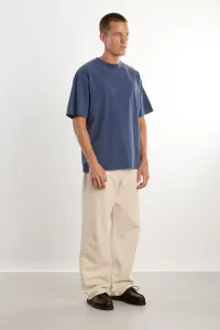 T-shirt Oversize Homme Coton Bio Washed Dark Navy | Centre Commercial