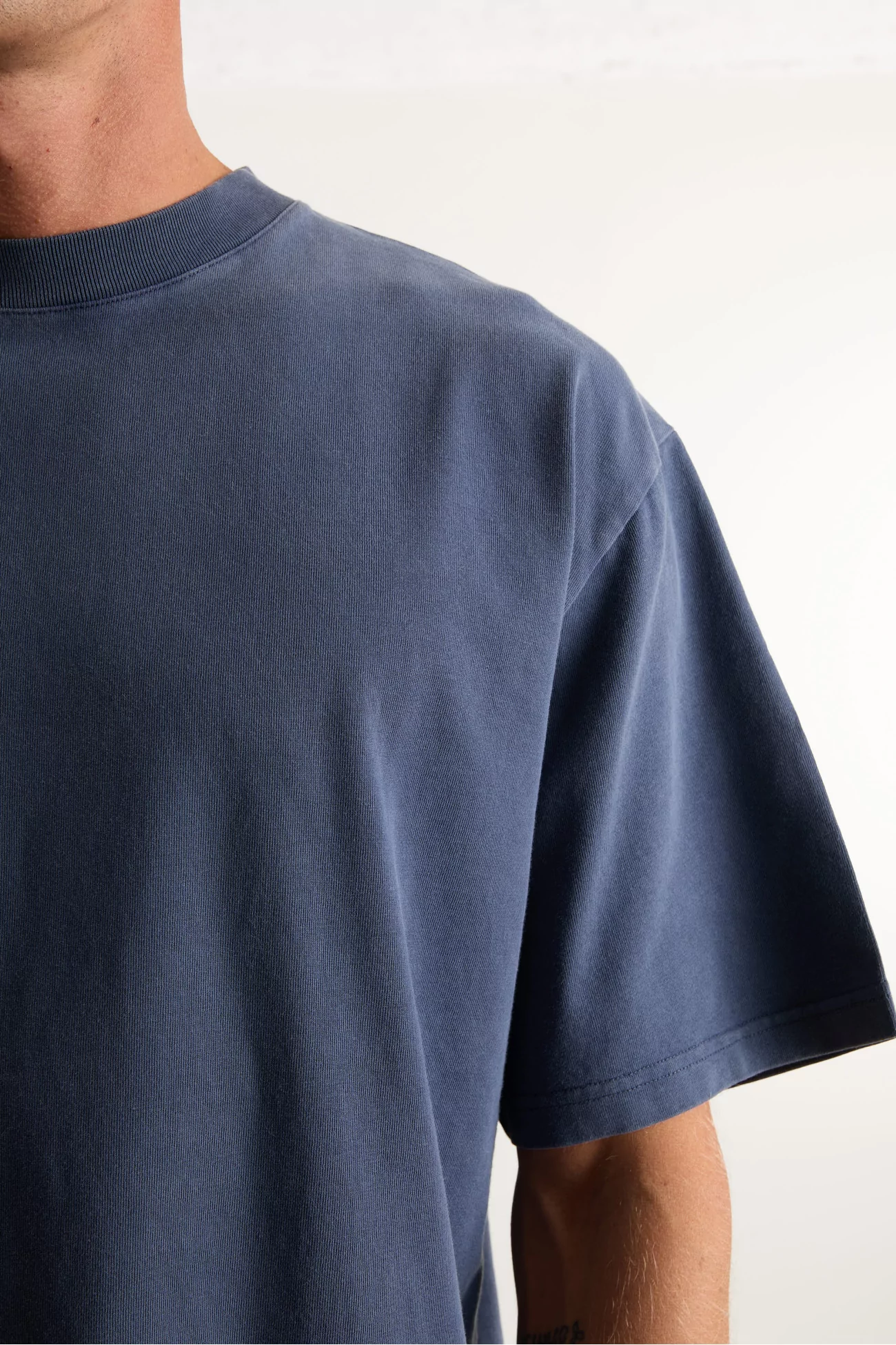 T-shirt Oversize Homme Coton Bio Washed Dark Navy | Centre Commercial