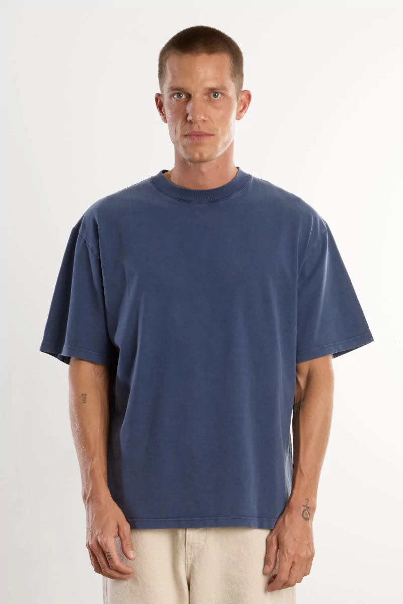 T-shirt Oversize Homme Coton Bio Washed Dark Navy | Centre Commercial