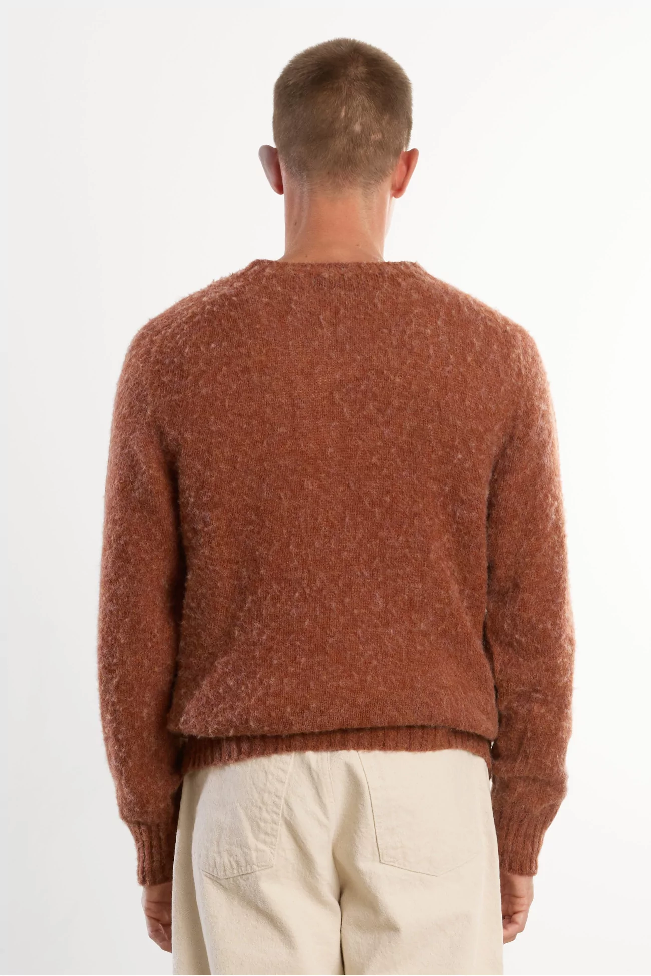 Pull Homme Laine Shetland Col Rond - Sienna | Centre Commercial