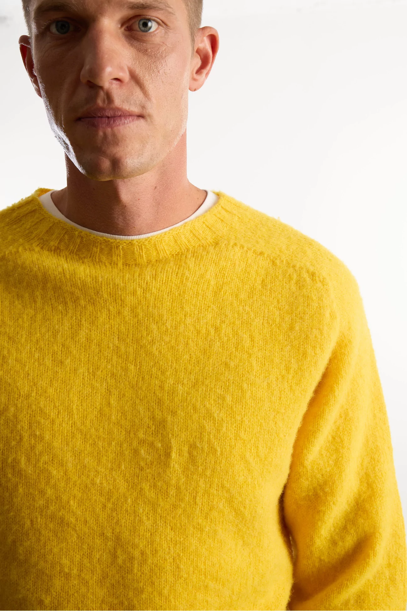 Pull Homme Laine Shetland Col Rond - Gorseflower | Centre Commercial