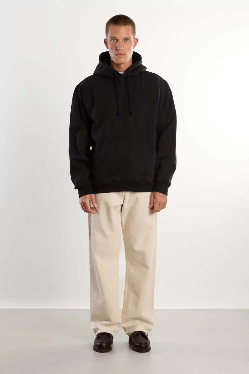 Sweat à Capuche Homme Coton Bio Fleeceback - Black | Centre Commercial