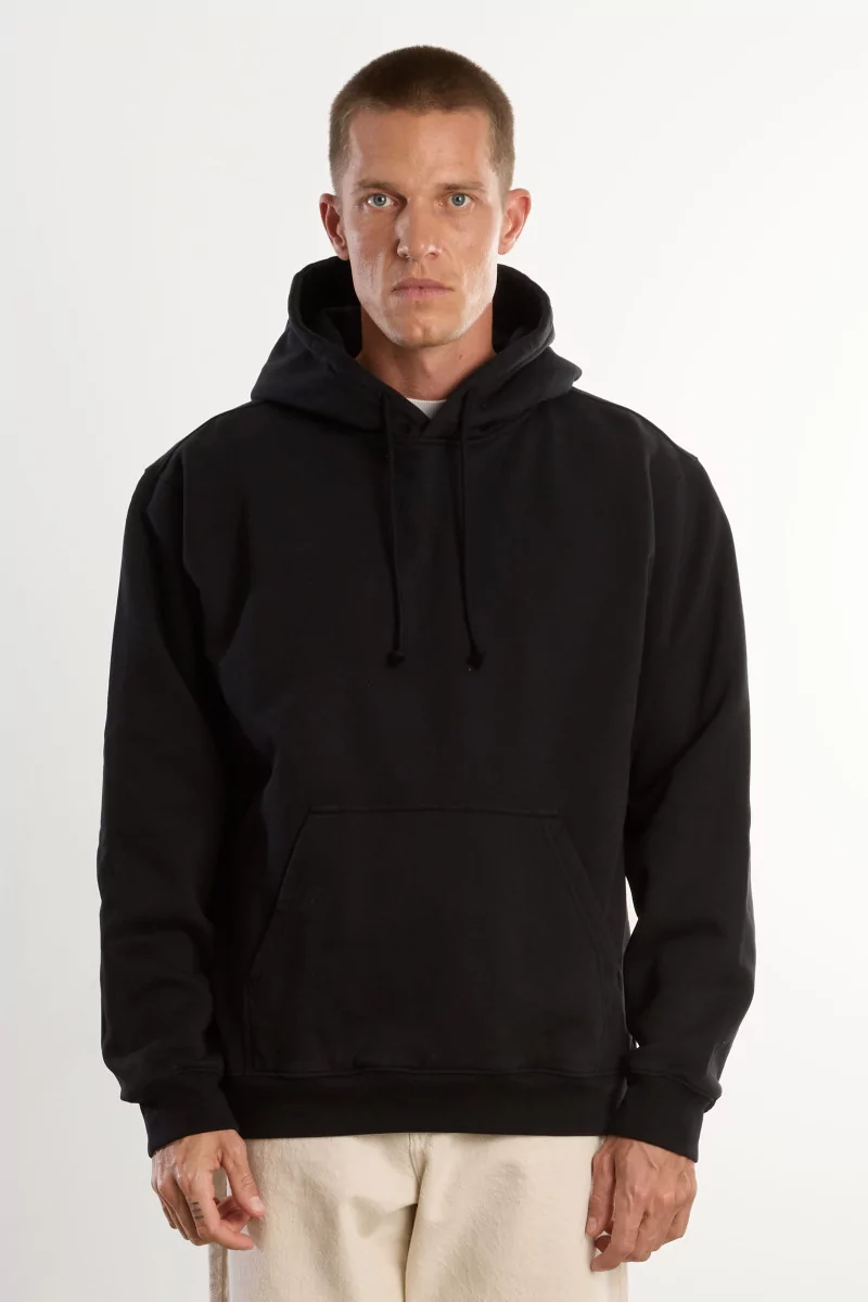 Men's Organic Cotton Fleeceback Hoodie - Black | Centre Commercial