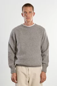 Pull Homme Laine Shetland Col Rond - Chrome | Centre Commercial