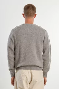 Men's Shetland Wool Crew Neck Sweater - Chrome | Centre Commercial