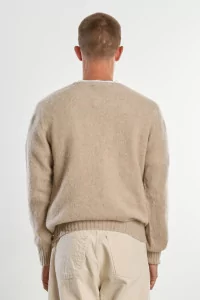 Men's Shetland Wool Crew Neck Sweater - Oatmilk | Centre Commercial