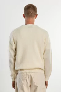 Men's Shetland Wool Crew Neck Sweater - Winter White | Centre Commercial