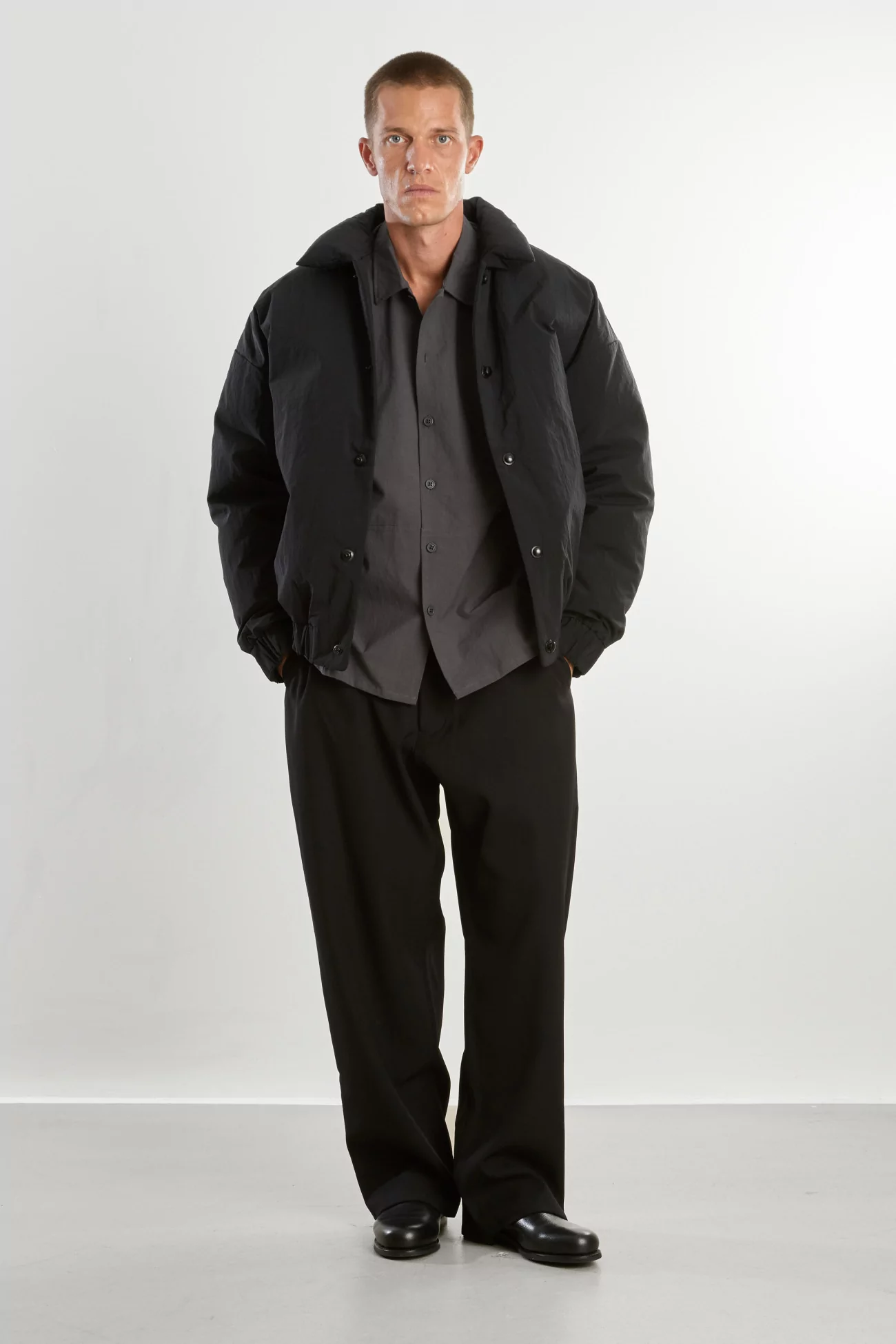 Men's Recycled Nylon Down Double Down Blouson – Black | Centre Commercial