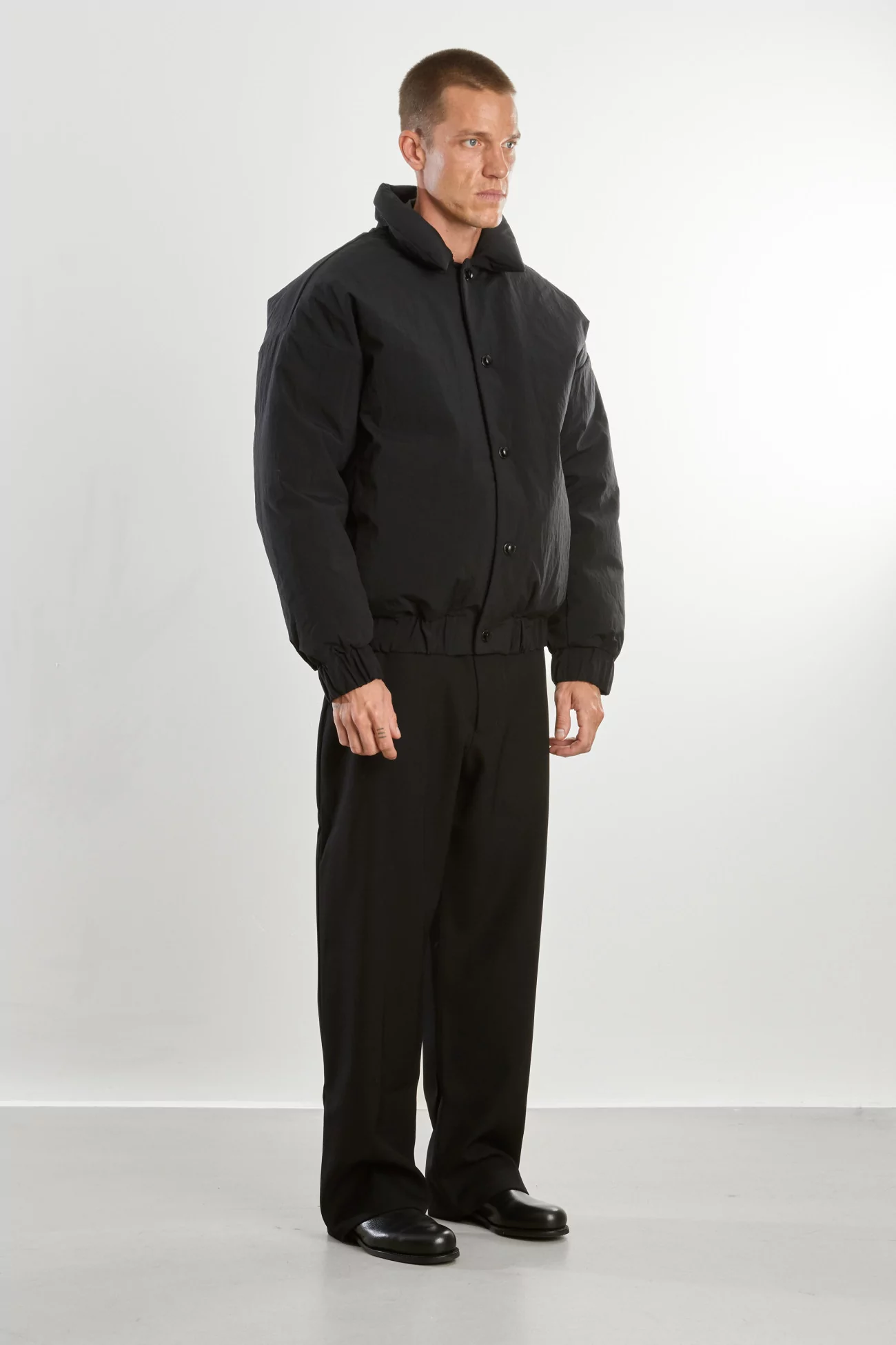 Men's Recycled Nylon Down Double Down Blouson – Black | Centre Commercial