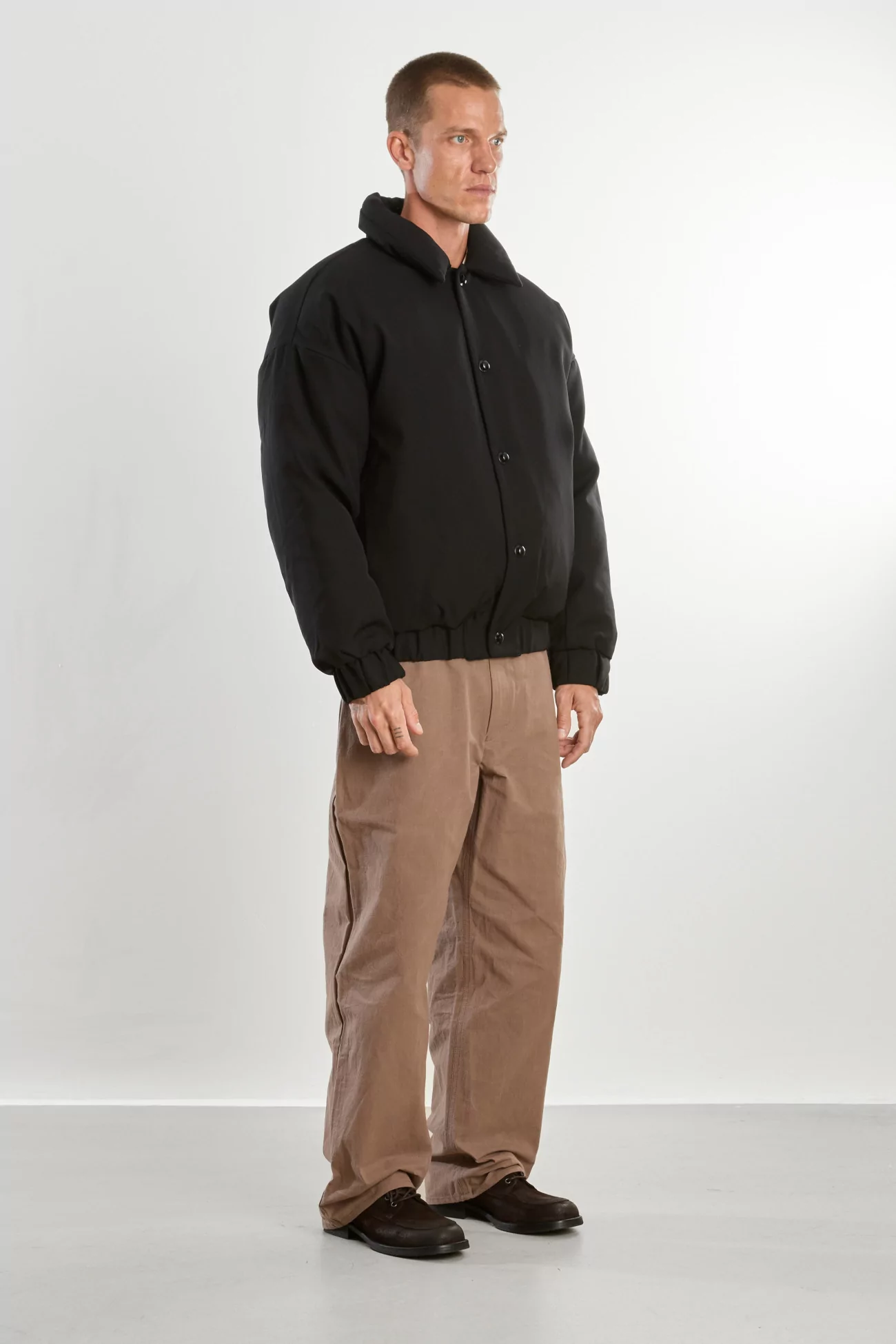 Men's Merino Wool Down Double Down Blouson – Black | Centre Commercial