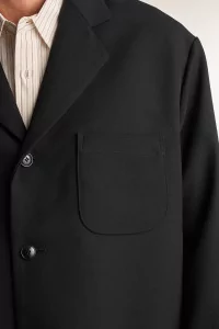 Blazer Homme Laine Mérinos Patch Blazer – Black | Centre Commercial