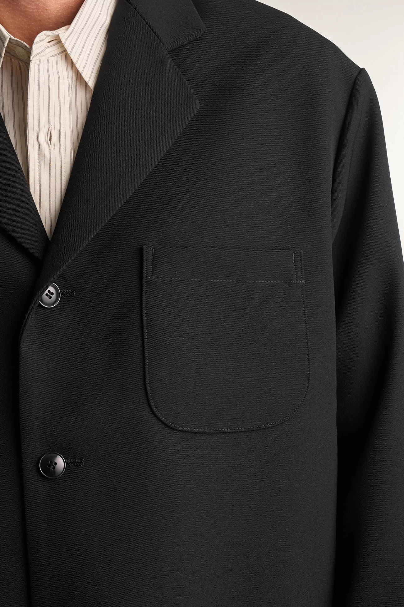 Men's Merino Wool Patch Blazer – Black | Centre Commercial