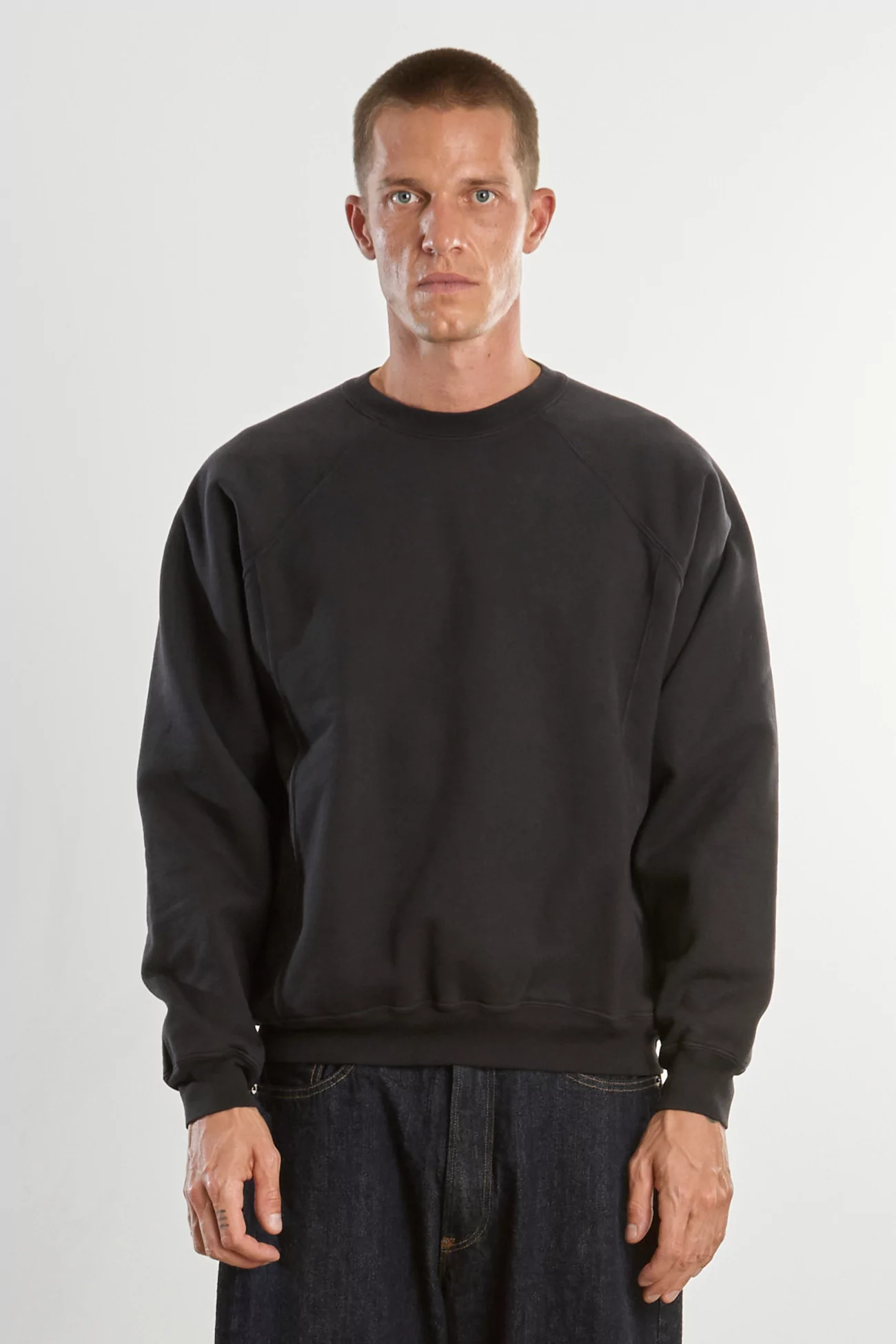 Cotton Heavy Gusset Crewneck – Anthracite | Centre Commercial