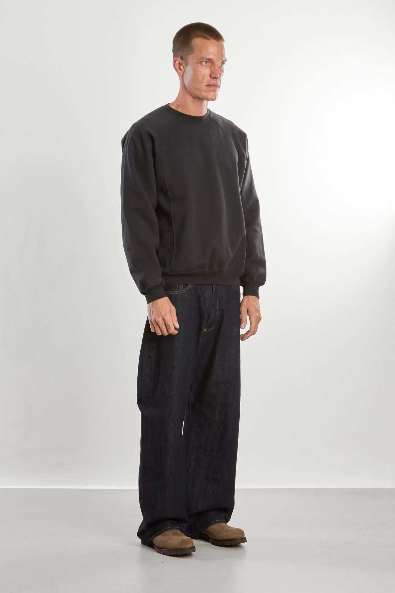 Sweatshirt Coton Heavy Gusset Crewneck – Anthracite | Centre Commercial